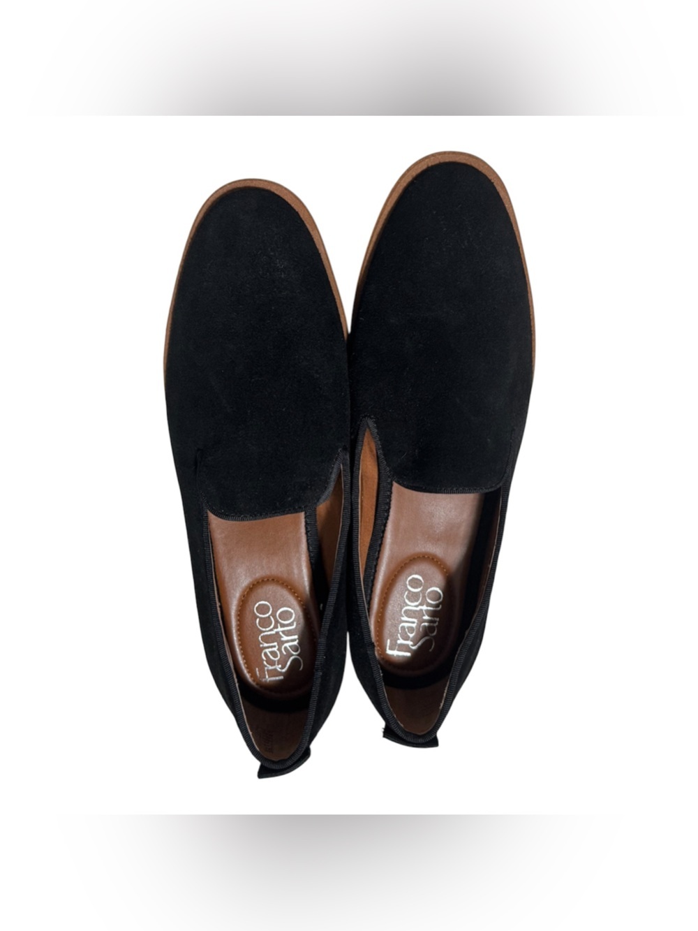 NWT Franco Sarto Black Suede Slip-On Loafer Flats Size 6M